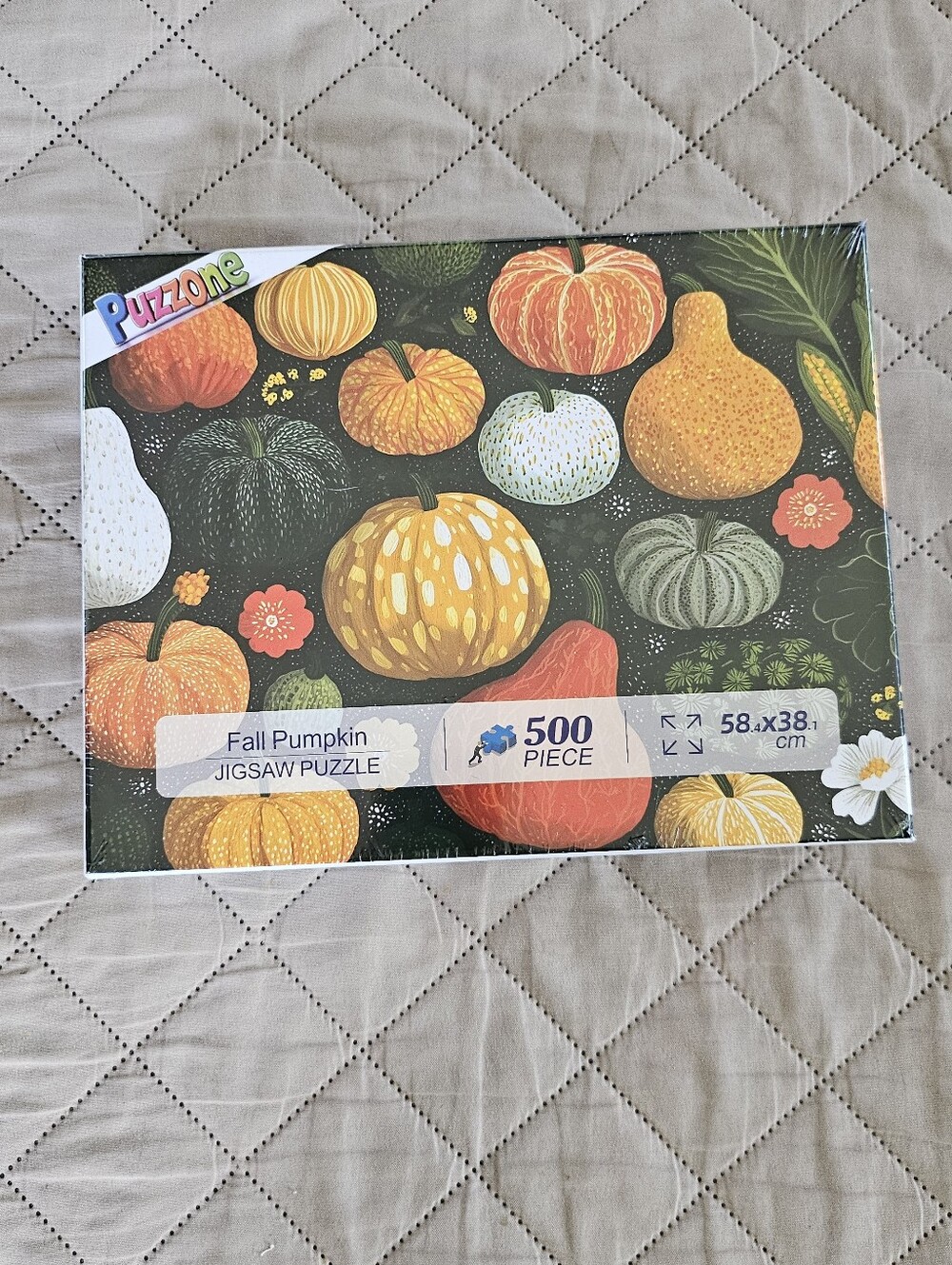 Pumpkin themed jigsaw puzzle, new sealed. Image will be 15 inches by 23 inches